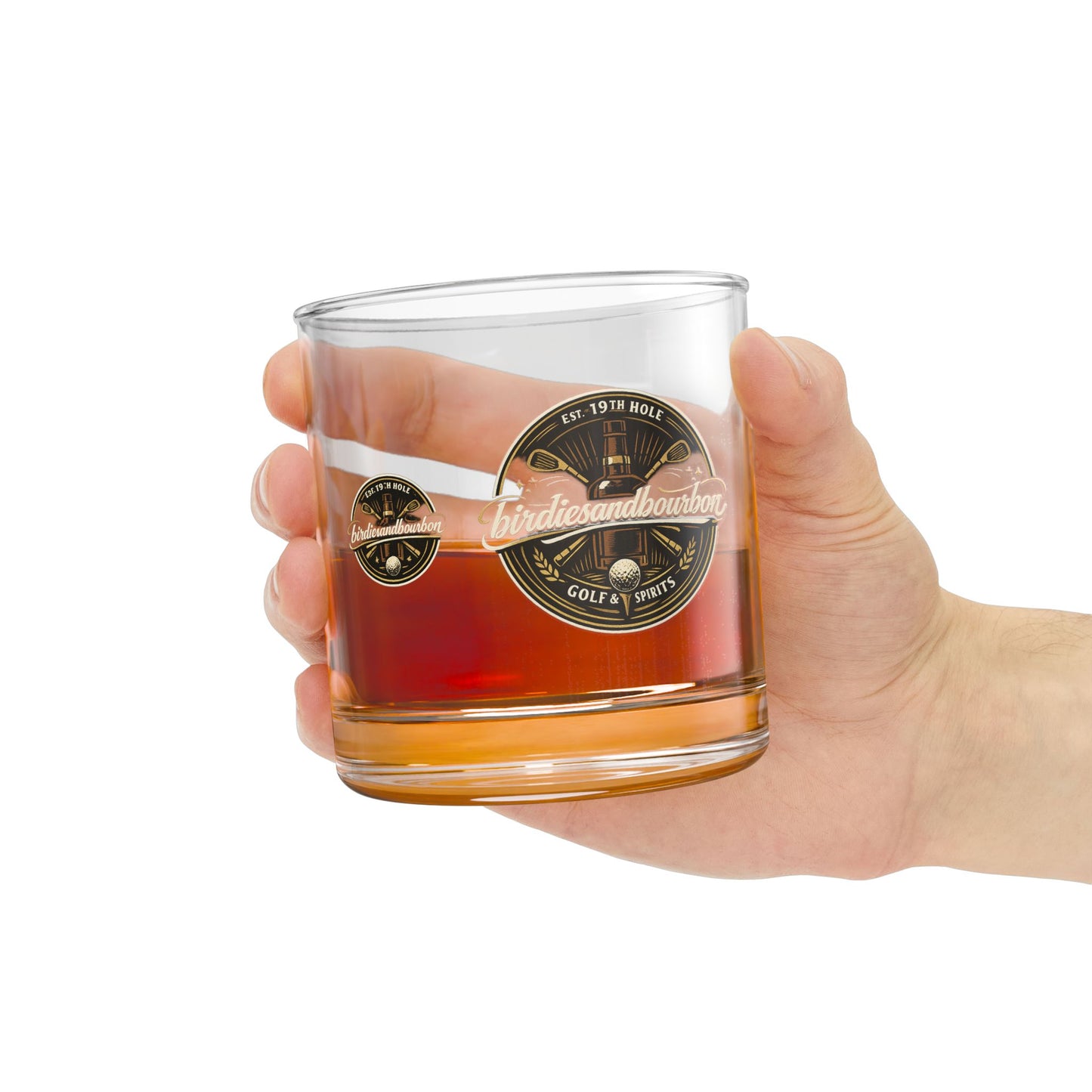 Birdies & Bourbon Rocks Glass
