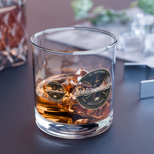 Birdies & Bourbon Rocks Glass